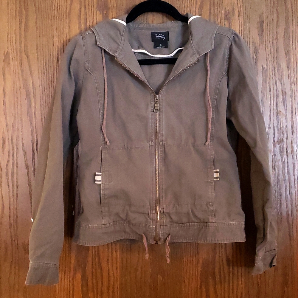 Lightweight Coat with Hood and Waist Drawstring